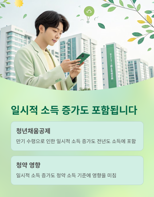 일시적 소득 증가도 포함됩니다