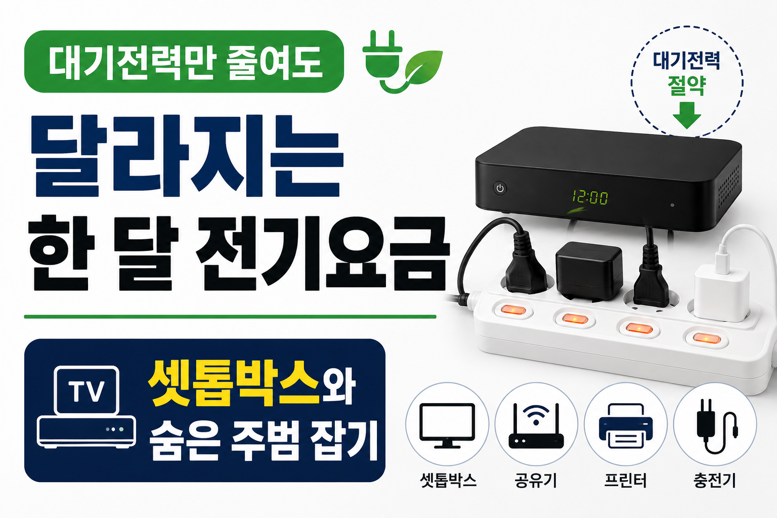 대기전력만 줄여도 달라지는 한 달 전기요금: 셋톱박스와 숨은 주범 잡기