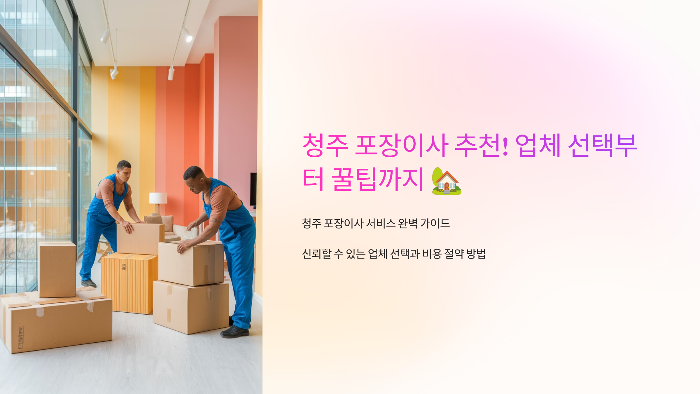 청주 포장이사 추천! 업체 선택부터 꿀팁까지 🏡