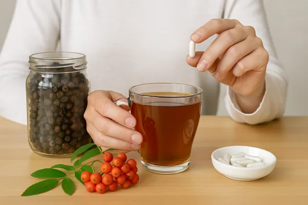 마가목 차와 캡슐 복용