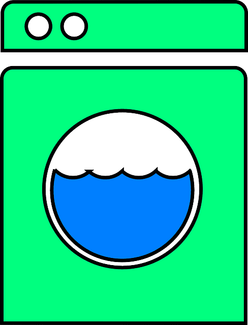 물이담겨있는세탁기