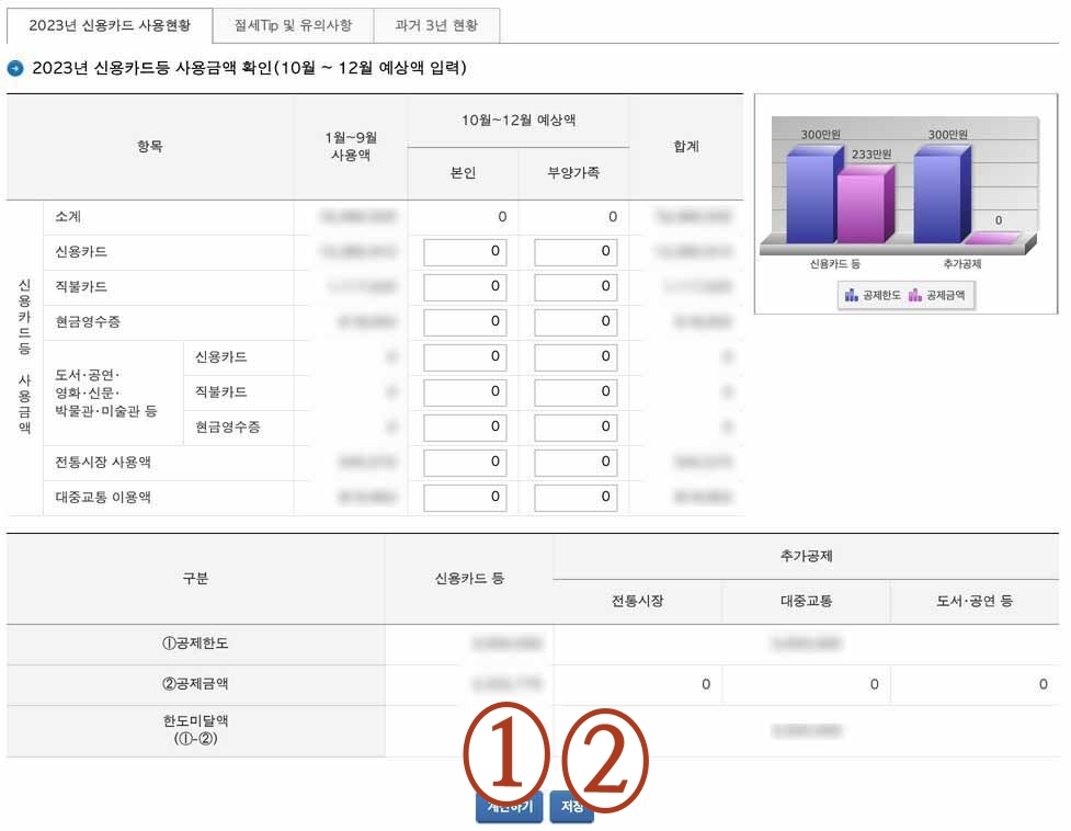 홈택스 신용카드 등 사용금액 확인 단계