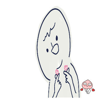 우관이가 두손에 하트를 뿅뿅하고있다