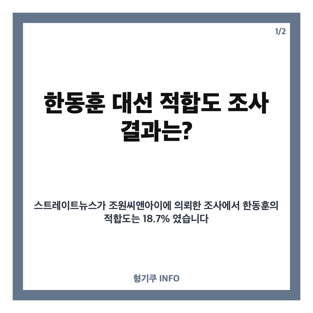 한동훈 대선 적합도 18.7% 1위, 김민석&middot;장동혁과 격차는? 카드뉴스 1