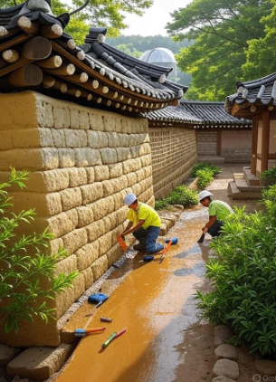 한옥 외벽 방수공사 시공이미지