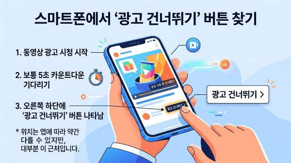 스마트폰 광고 방해없는 유튜브 시청