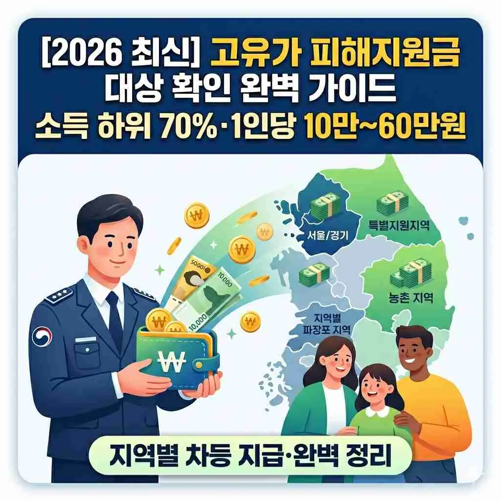 2026년 고유가 피해지원금 신청 대상 및 지역별 차등 지급 가이드