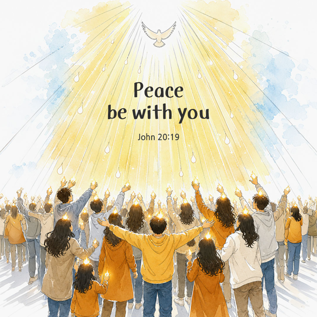 Today's Bible verse card John 20:19 scripture image