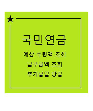 국민연금공단 조회 납부 방법