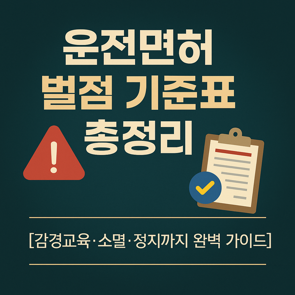 🚨 운전면허 벌점 기준표 총정리 [감경교육&middot;소멸&middot;정지까지 완벽 가이드]