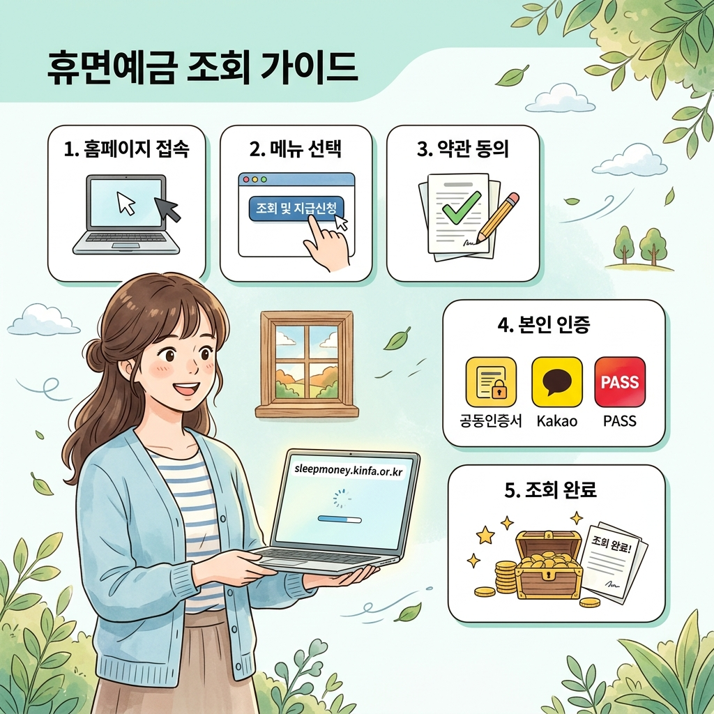 서민금융진흥원 휴면예금 찾아줌 공동인증서 간편인증 로그인 단계별 방법