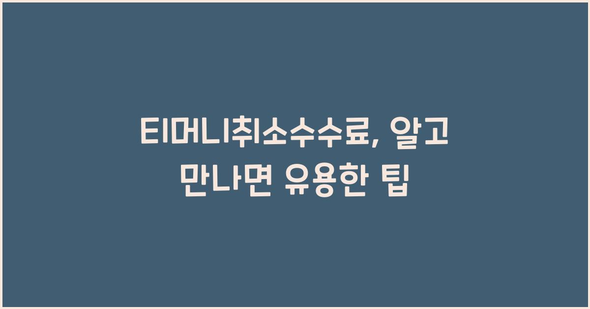 티머니취소수수료