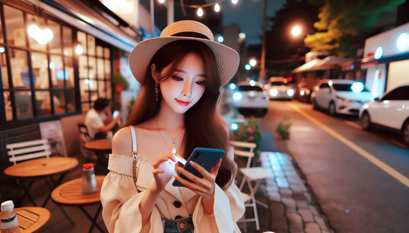 갤럭시-apk-다운방법을-활용하는-여성의-모습