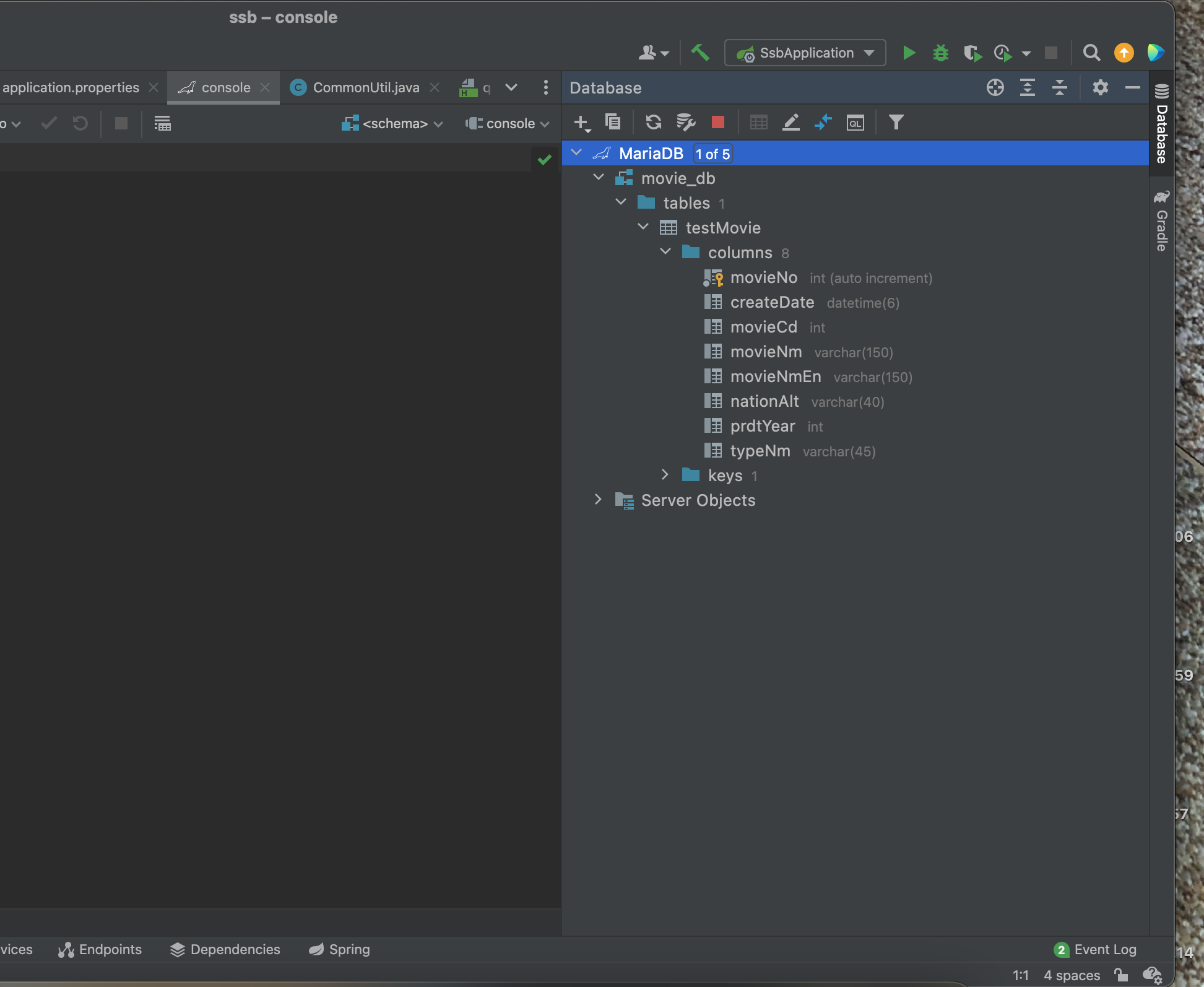 IntelliJ DB Tool 사용법