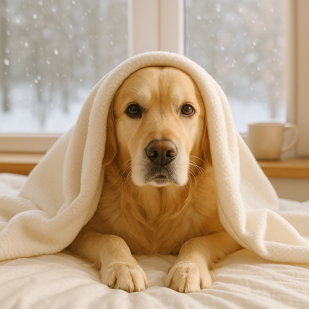 차가운 계절, 반려견의 체온은 생명선이라는 이미지