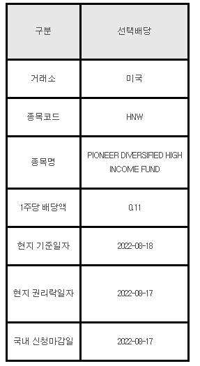 미국주식 선택배당 HNW