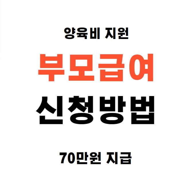 부모급여 신청방법 포스터