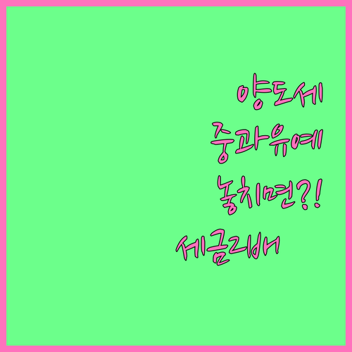 양도세 중과 유예 놓치면 세금 두 배..