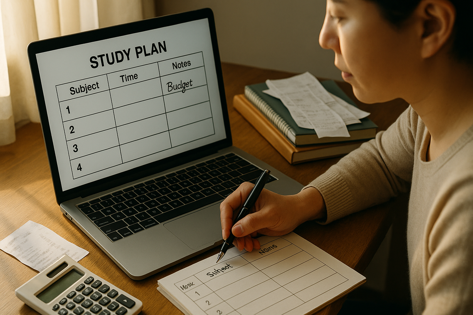 학습계획표로 예산 점검하는 학부모