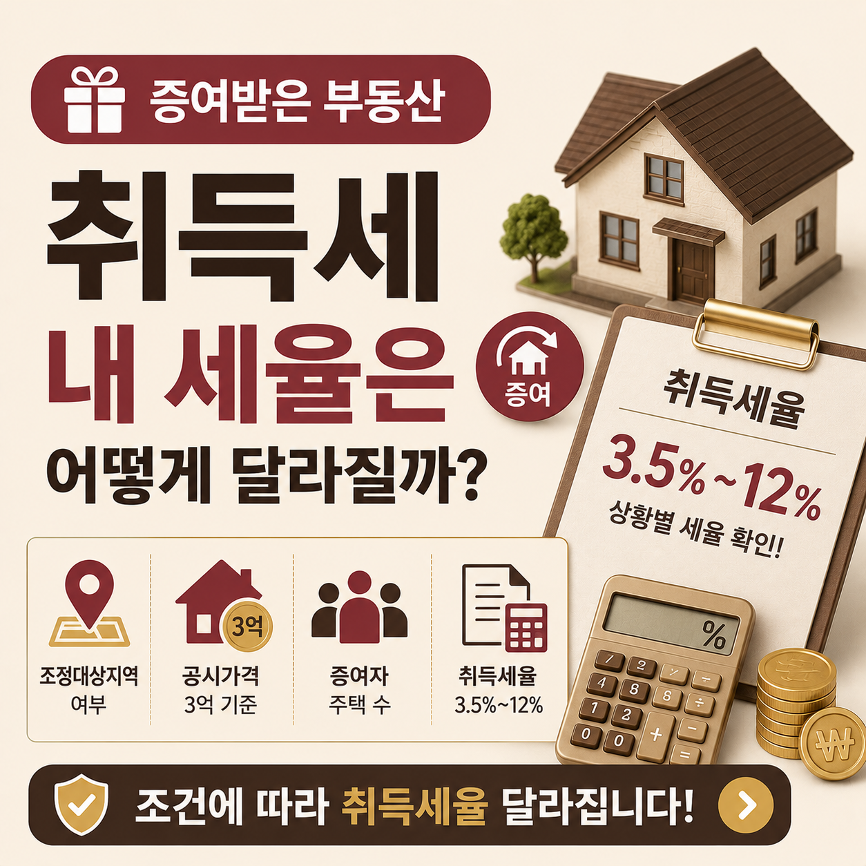 증여받은 부동산 취득세 달라지는 기준 안내 이미지