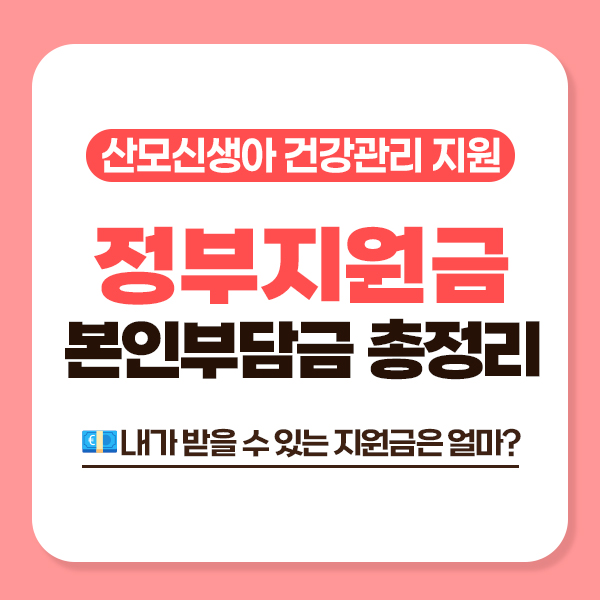 2025년 산모신생아 건강관리 지원사업 서비스 가격과 정부지원금 완전정리