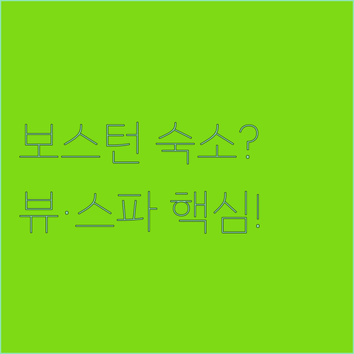 보스턴 여행 숙소 추천 뷰 맛집 스파..