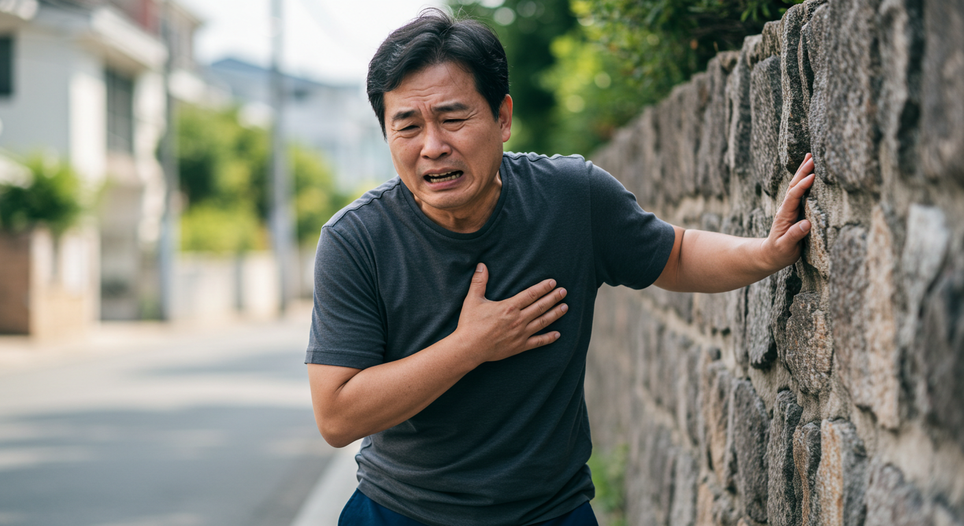 40대 산책중 심근경색 증상 나타남