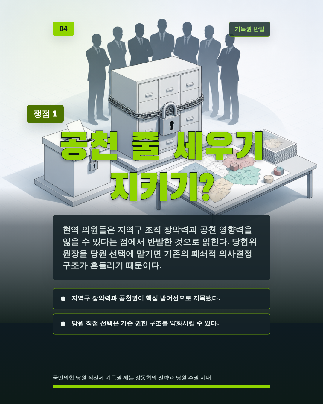 공천 줄 세우기 지키기?