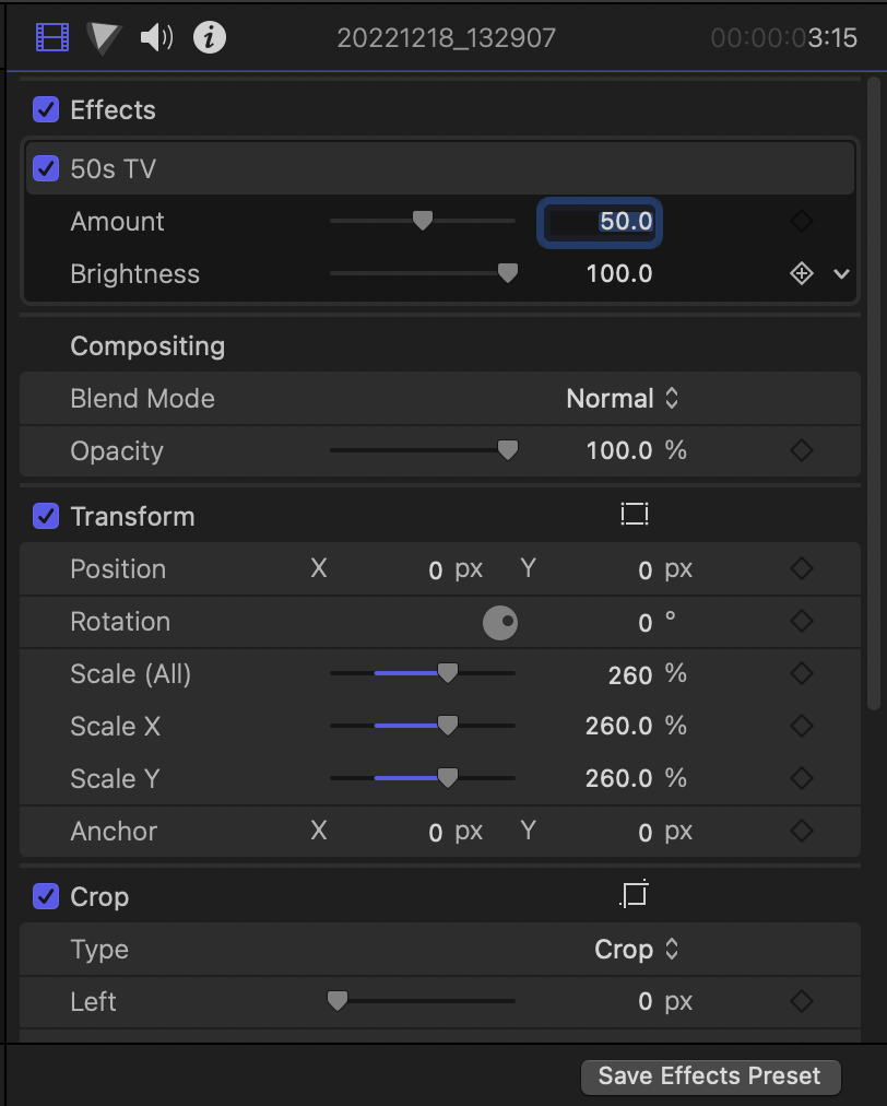 파이널컷 프로 영상 효과 창