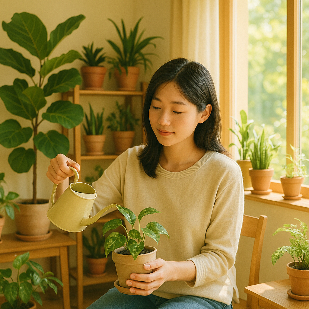반려식물 키우는 모습