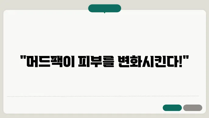 머드팩 효과