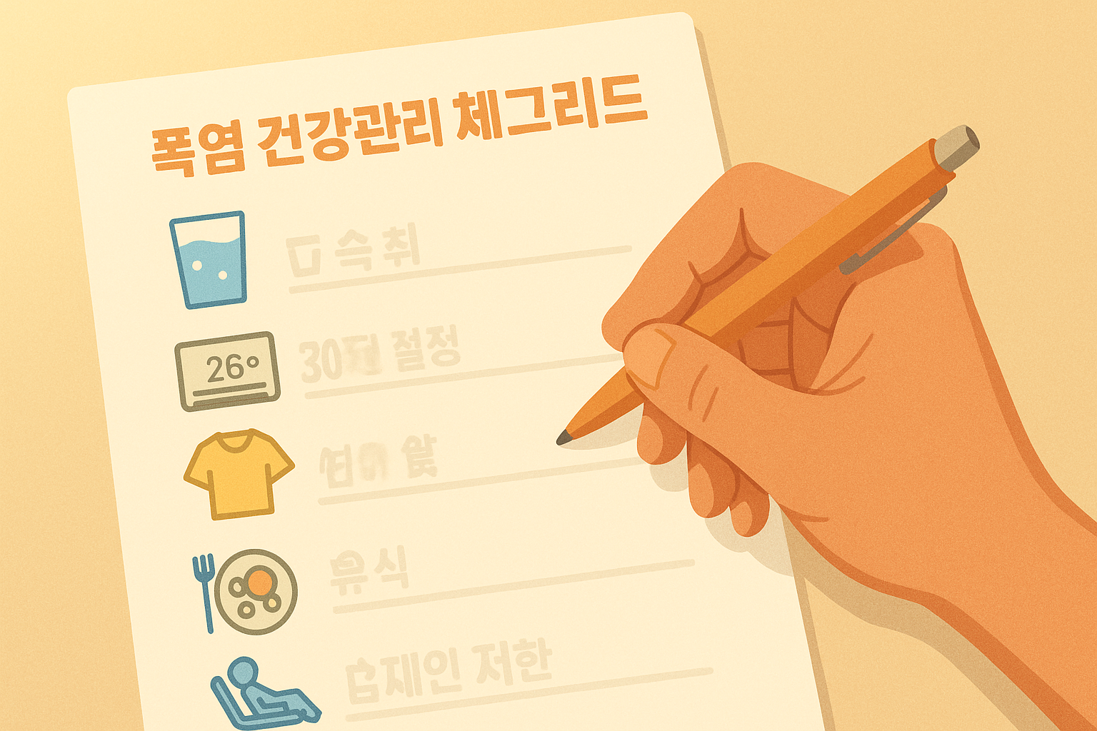 온열질환 예방수칙 체크리스트