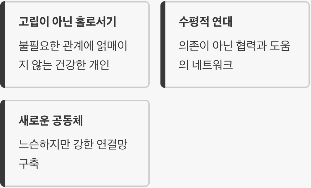 고립이 아닌&amp;#44; 건강한 독립