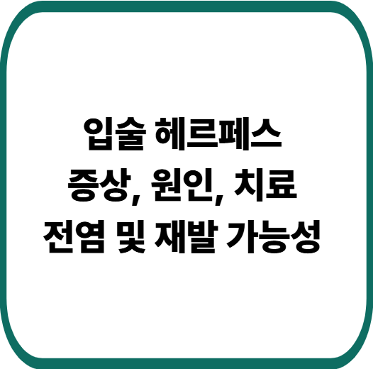 입술 헤르페스 총정리