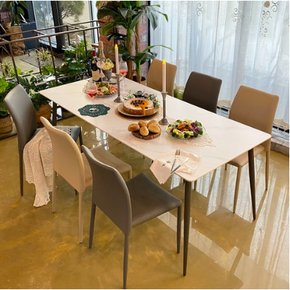 까미노디자인 포세린세라믹 6인용 식탁세트 CM-CERA6P, 화이트테이블+의자콤비6