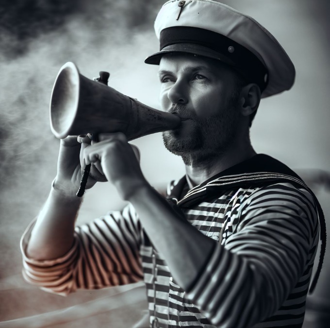 호각을 부는 선원(made by Bing)