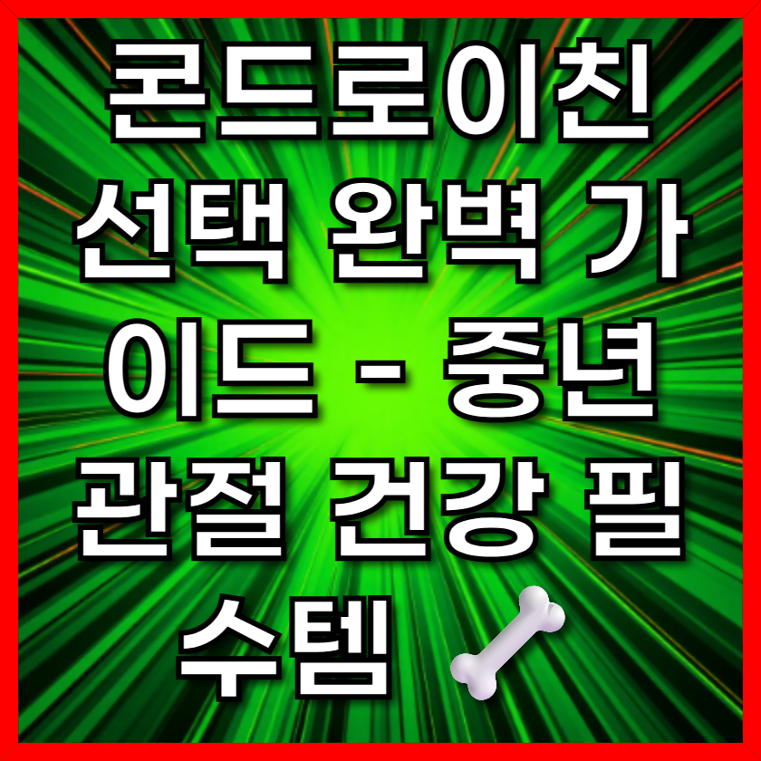콘드로이친 선택 완벽 가이드 - 중년 관절 건강 필수템 🦴