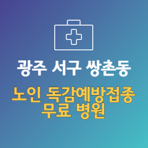 광주 서구 쌍촌동 노인 독감예방접종 무료 병원