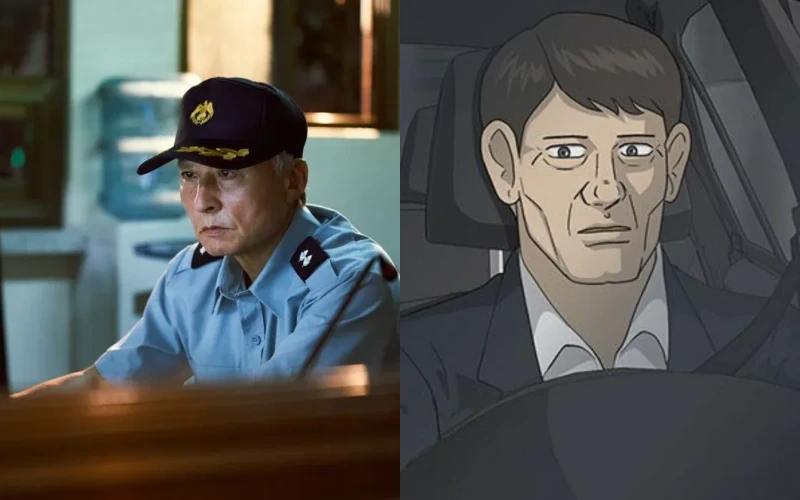 수위 복장을 하고 앉아 있는 드라마 무빙의 황지성 캐릭터