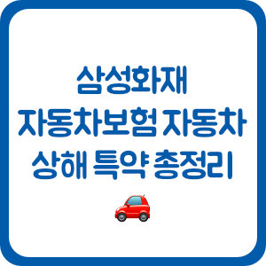 삼성화재 자동차보험 자동차 상해 특약 총정리 🚗