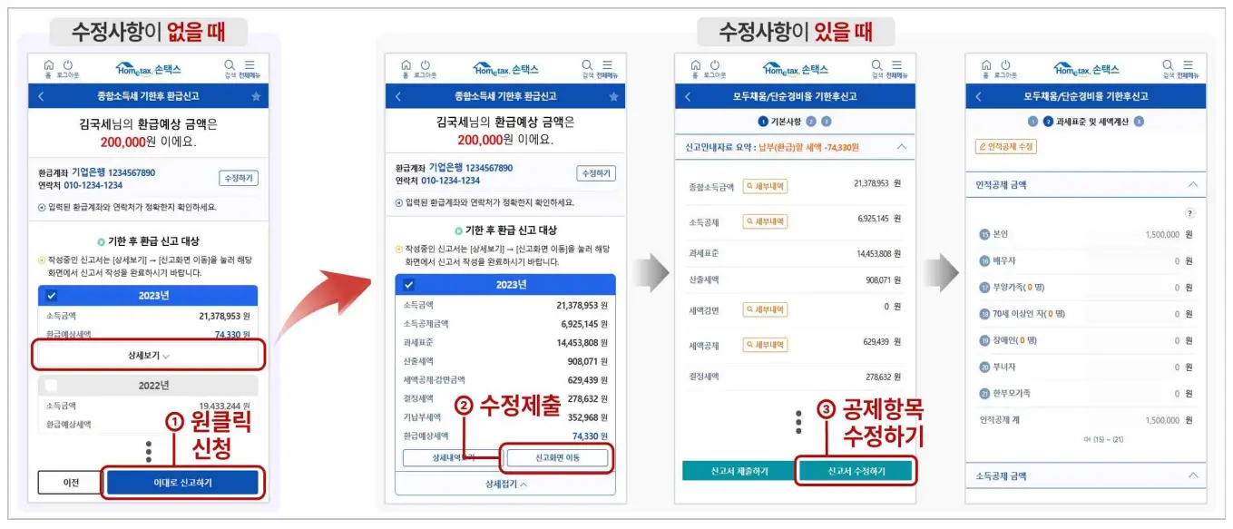 국세청원클릭환급서비스-이용순서도