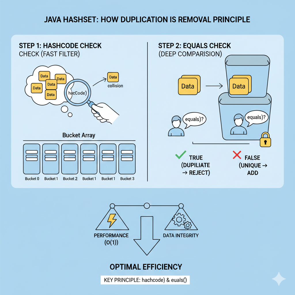 HashSet의 중복 제거 원리