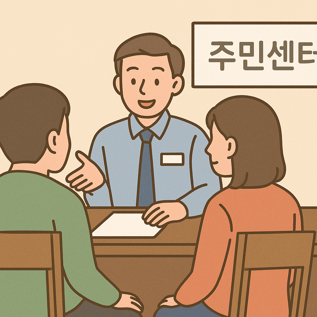 주민센터(행정복지센터)에 방문