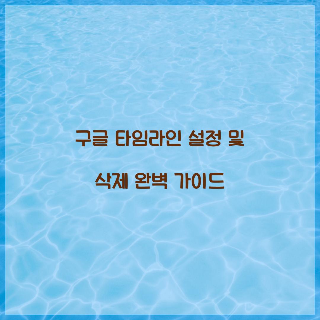 구글 타임라인 설정