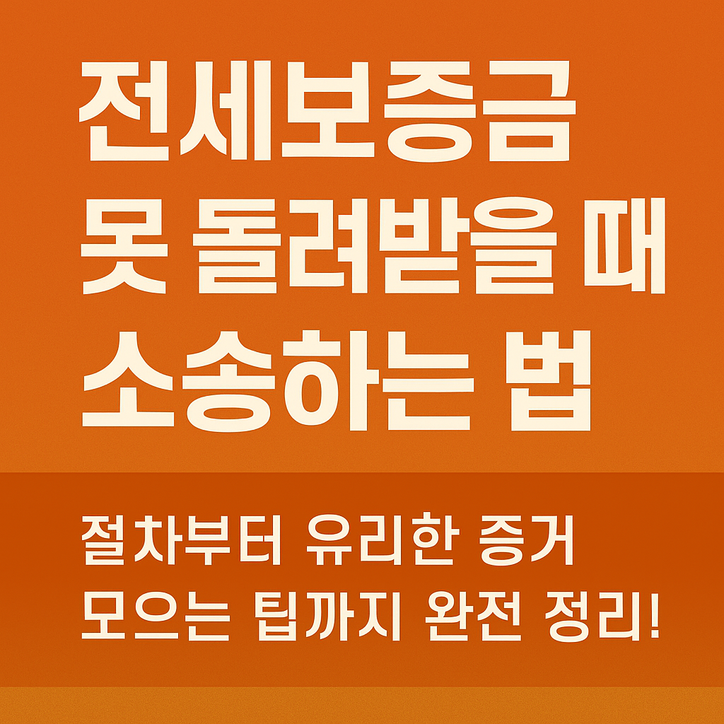 전세보증금_못_돌려받을_때_소송하는_법