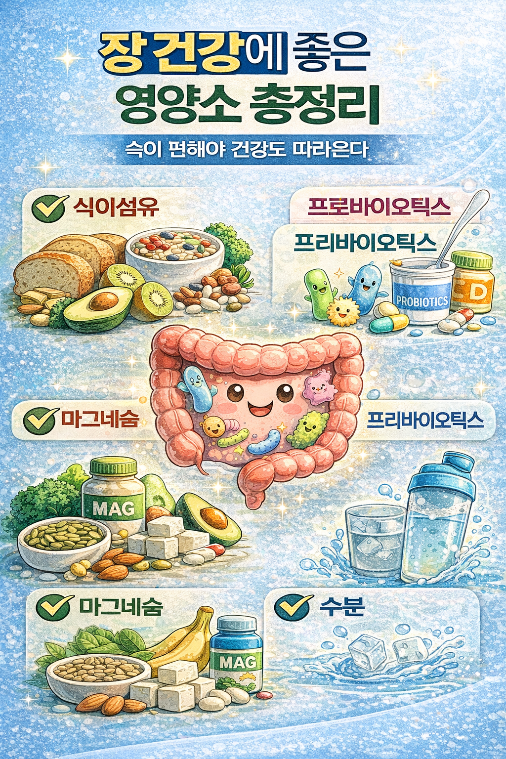 장 건강에 좋은 영양소 총정리
속이 편해야 건강도 따라온다