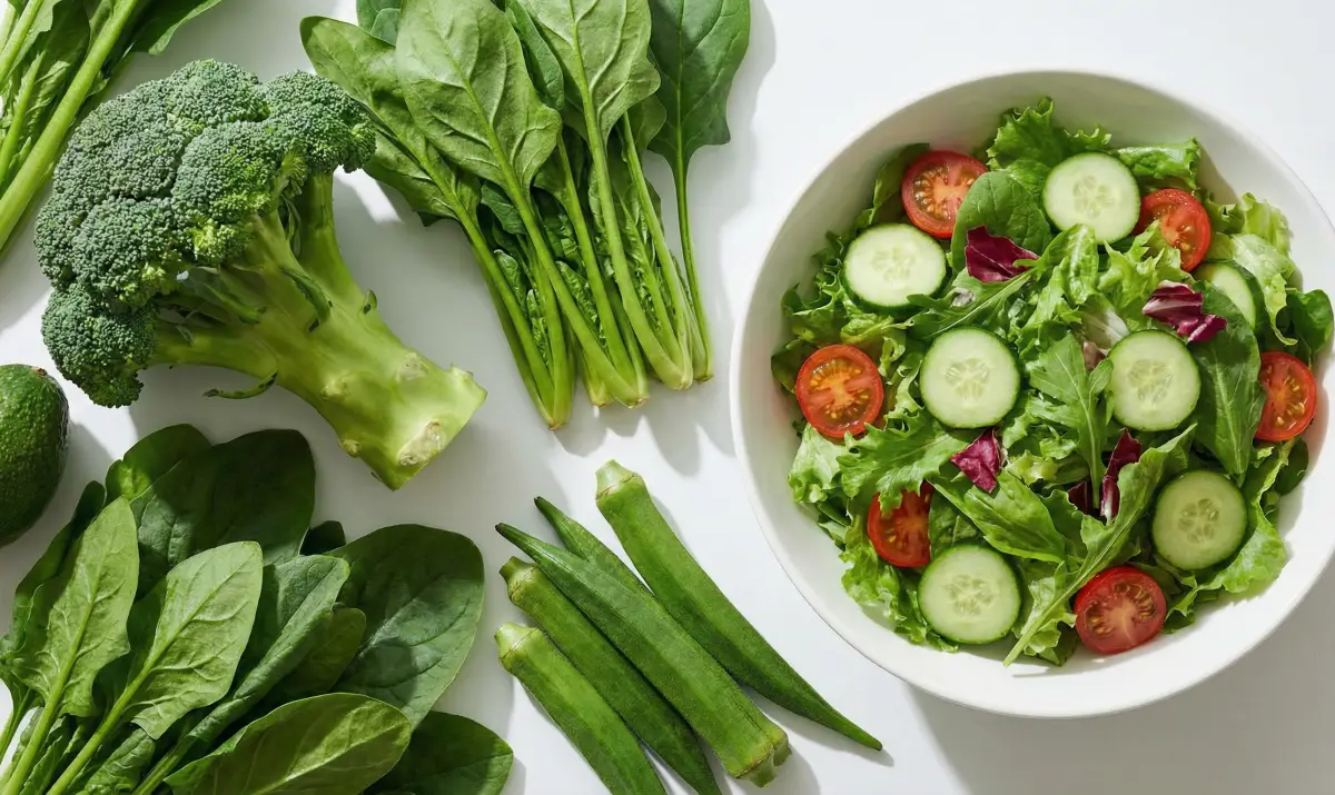 혈당 조절에 필수적인 식이섬유가 풍부한 녹색 채소들
