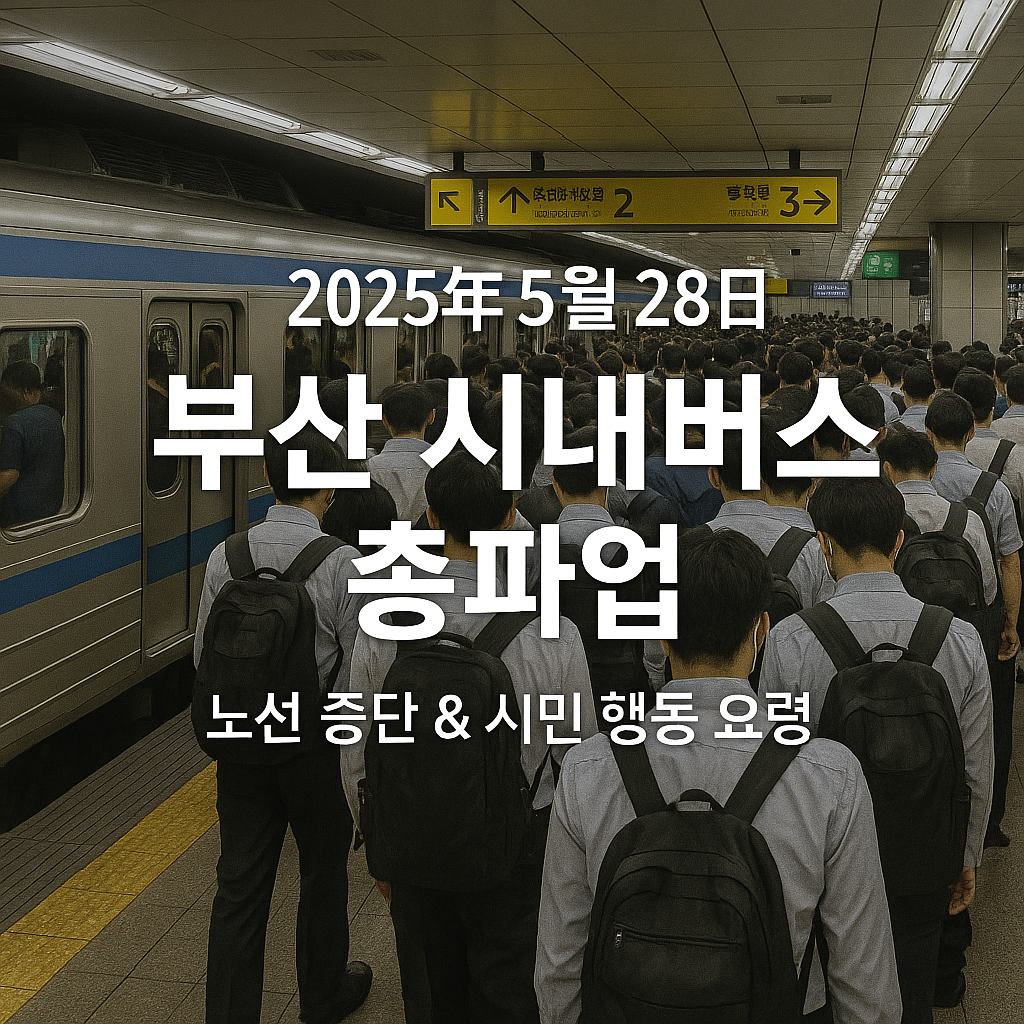 부산시내버스파업으로 지하철타는 모습