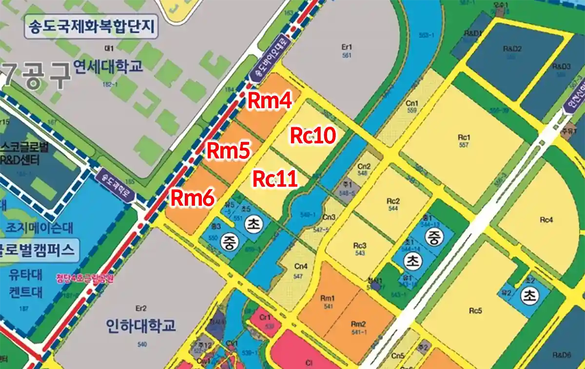 송도국제도시-11-1공구-주거시설-5개블록-위치