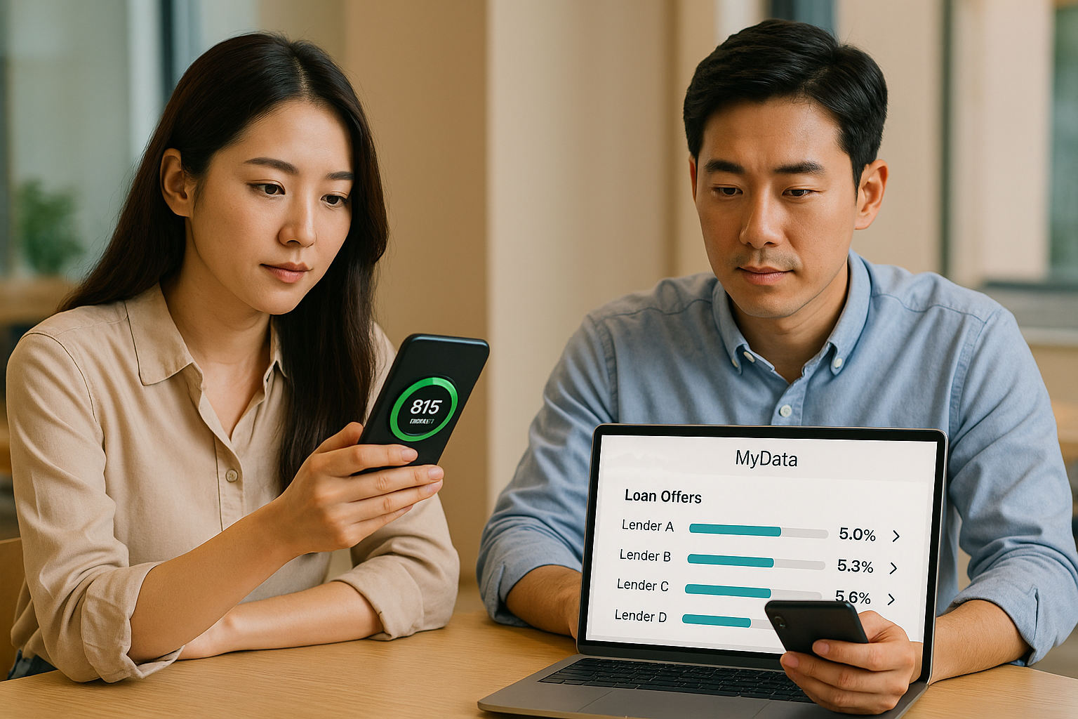 마이데이터 앱을 보며 대출 조건 비교